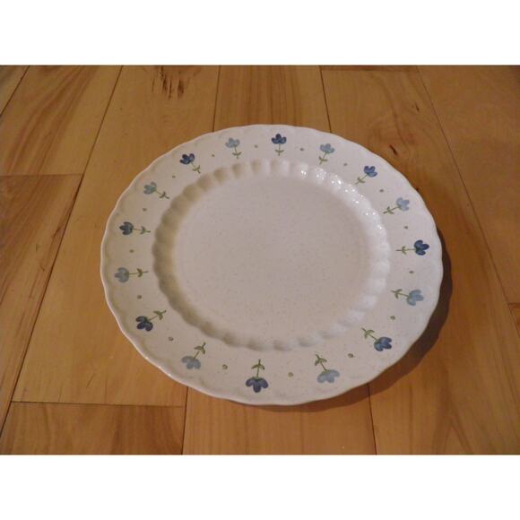 Dinner Plates Vernon Ware By Metlox True Blue Hand Painted Blue Flower Set of 2 - Picture 8 of 13
